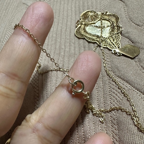Elegant Gold plated Silver filigree Vintage Egyptian necklace - Picture 11 of 13